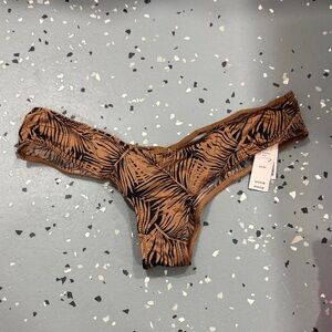 Victoria's Secret Brown and Black Leaf Print Panties